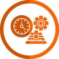 Working Hours Glyph Orange Circle Icon vector