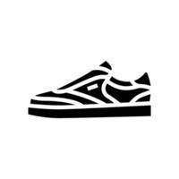 sneakers streetwear cloth fashion glyph icon illustration vector