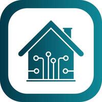 Smart Home Glyph Gradient Round Corner Icon vector
