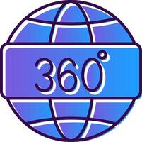 360 ver degradado lleno icono vector