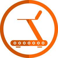 Treadmill Glyph Orange Circle Icon vector