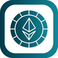 Ethereum Coins Glyph Gradient Round Corner Icon vector
