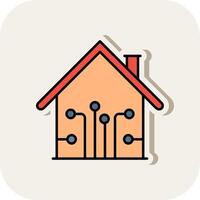 Smart Home Line Filled White Shadow Icon vector