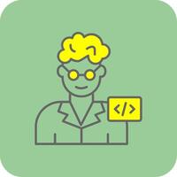 Programmer Filled Yellow Icon vector