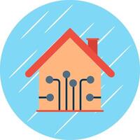 Smart Home Flat Blue Circle Icon vector