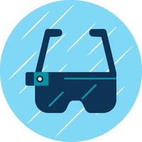 Ar Glasses Flat Blue Circle Icon vector