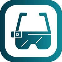 Ar Glasses Glyph Gradient Round Corner Icon vector