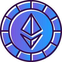 Ethereum Coins Gradient Filled Icon vector