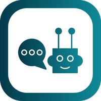 Chatbot Glyph Gradient Round Corner Icon vector