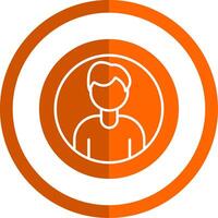 Avatar Glyph Orange Circle Icon vector