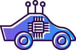 Autonomous Car Gradient Filled Icon vector