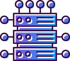 Server Gradient Filled Icon vector