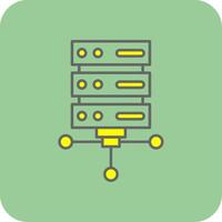 Server Filled Yellow Icon vector