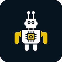 Robot Glyph Two Color Icon vector