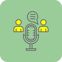 Talking Filled Yellow Icon vector