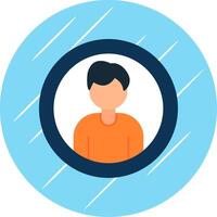 Avatar Flat Blue Circle Icon vector