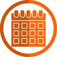 calendario glifo naranja circulo icono vector