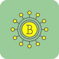 Cryptocurrency Filled Yellow Icon vector