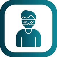 Virtual Glasses Glyph Gradient Round Corner Icon vector