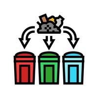 segregation waste sorting color icon illustration vector