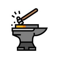 smithing blacksmith color icon illustration vector