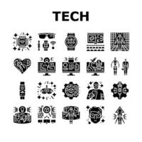 tech enthusiast geek nerd man icons set vector