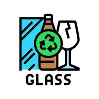 glass recycling waste sorting color icon illustration vector