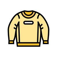 Cuello redondo camisa de entrenamiento ropa de calle paño Moda color icono ilustración vector