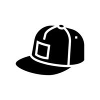 snapback hat streetwear cloth fashion glyph icon illustration vector