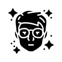 geek chic tech enthusiast glyph icon illustration vector