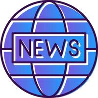 News Report Gradient Filled Icon vector