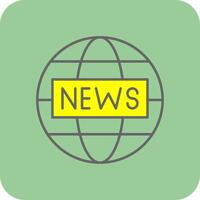 News Report Filled Yellow Icon vector