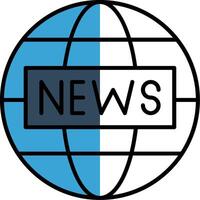 News Report Filled Half Cut Icon vector