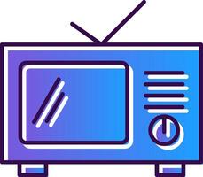 televisión degradado lleno icono vector