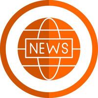 Noticias reporte glifo naranja circulo icono vector