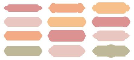 Islam traditional windows or doors horizontal shape collection for borders or separator design. Set of silhouette Mosque muslim frame vector