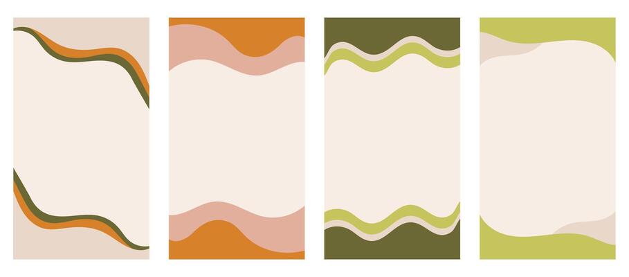 Set of different shapes for headers and footers in vertical stories, promo site. Decorative border separator enhancing creative design in a straightforward flat style.