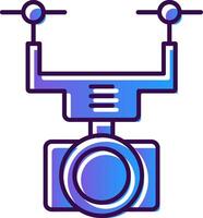 Camera Drone Gradient Filled Icon vector