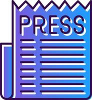 Press Release Gradient Filled Icon vector