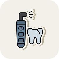 Dental Irrigator Line Filled White Shadow Icon vector