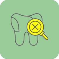 insalubre diente lleno amarillo icono vector