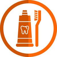 Toothpaste Glyph Orange Circle Icon vector