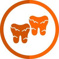Tooth Damaged Glyph Orange Circle Icon vector