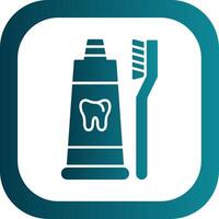 Toothpaste Glyph Gradient Round Corner Icon vector