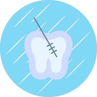 Root Canal Flat Blue Circle Icon vector