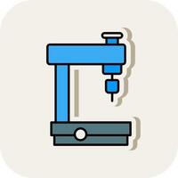 Milling Machine Line Filled White Shadow Icon vector