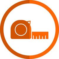 Measure Glyph Orange Circle Icon vector