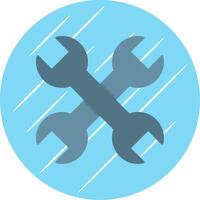 Wrench Flat Blue Circle Icon vector