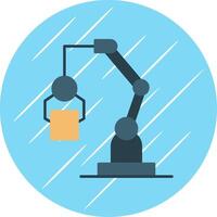 Robotic Machine Flat Blue Circle Icon vector