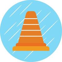 Traffic Cone Flat Blue Circle Icon vector